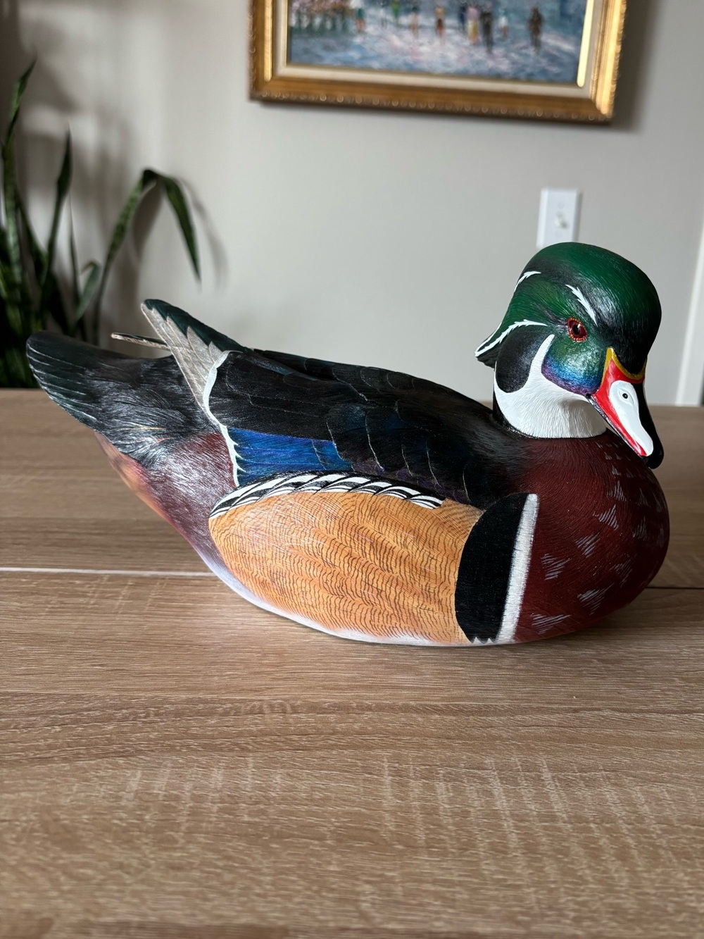 Vintage Large Danbury Mint George Kruth Wood Duck Decoy Figurine